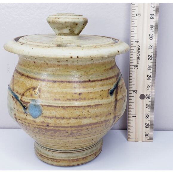 NICK JOERLING POTTERY Handmade Stoneware Honey Jar w/ Lid *Minor Flaw - Picture 9 of 12